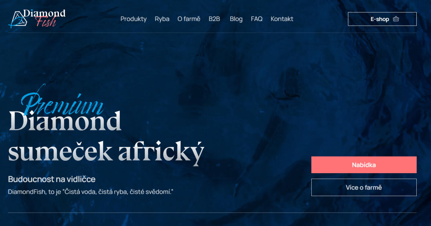 Web o prodeji sumečka afrického, texty Hynek Poul